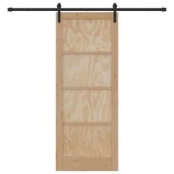 Porte Coulissante avec Ensemble Quincaillerie 83x211 cm Bois de Pin Massif 