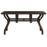 Table de jardin Marron et noir 140x70x70 cm Acier et verre 