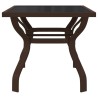 Table de jardin Marron et noir 140x70x70 cm Acier et verre 