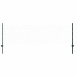 Poteaux de Clôture 11 pcs U-Channel Vert 80 cm Acier 