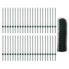 Poteaux de Clôture 11 pcs U-Channel Vert 80 cm Acier 