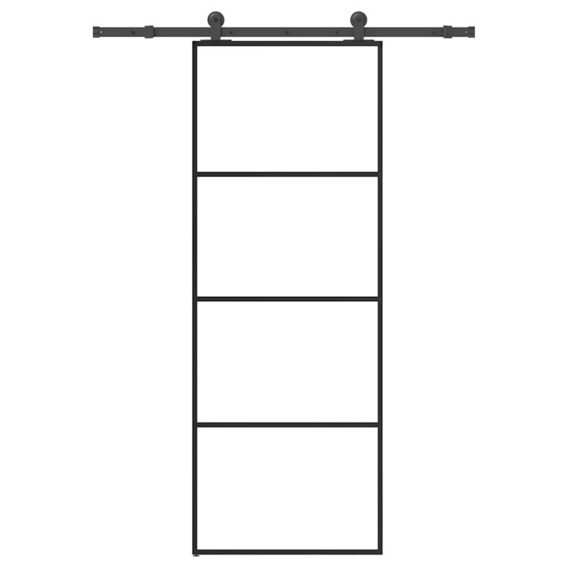 Porte coulissante avec kit de quincaillerie 76x205 cm Verre ESG 