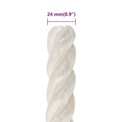 Corde de travail Blanc 24 mm 100 m polypropylène 