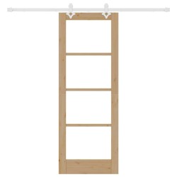 Porte Coulissante avec Quincaillerie 73,5x198,5 cm Bois Massif en Pin 