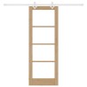 Porte Coulissante avec Quincaillerie 73,5x198,5 cm Bois Massif en Pin 