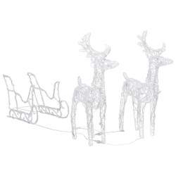 Décoration de Noël Rennes et traîneau 320 LED Acrylique 