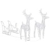 Décoration de Noël Rennes et traîneau 320 LED Acrylique 