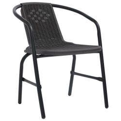 Chaises de jardin lot de 6 Rotin plastique et acier 110 kg 