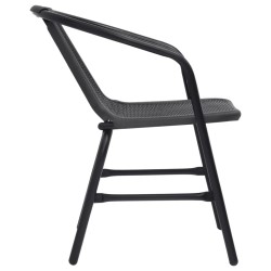 Chaises de jardin lot de 6 Rotin plastique et acier 110 kg 