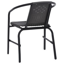 Chaises de jardin lot de 6 Rotin plastique et acier 110 kg 