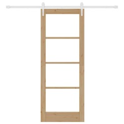 Porte coulissante avec ensemble de quincaillerie 78x202 cm Bois massif pin 