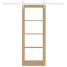 Porte coulissante avec ensemble de quincaillerie 78x202 cm Bois massif pin 