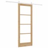 Porte coulissante avec ensemble de quincaillerie 78x202 cm Bois massif pin 
