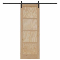 Porte Coulissante avec Quincaillerie 73.5x211 cm Bois Massif Pin 