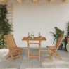 Ensemble Bistro de Jardin Pliable 3 Pièces en Bois d'Acacia Massif 