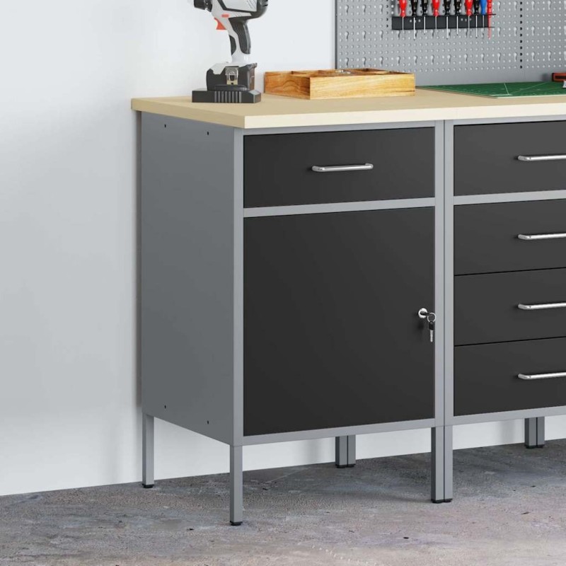 Armoire de Travail Noir 50x55x84 cm Acier 