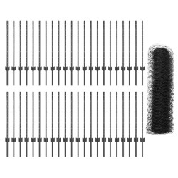 Poteaux de clôture 11 pcs U-Channel gris 80 cm en acier 