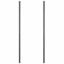 Poteaux de clôture 2 pcs Gris 130 cm Acier peint par poudre 
