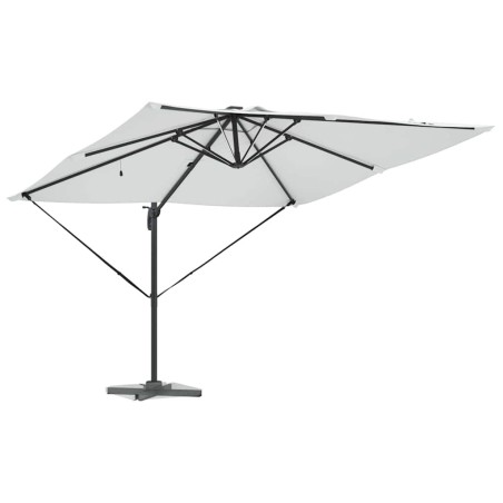 Parasol déporté Roma avec des LEDs solaires - Sable - 286 x 285 x 270 cm - Aluminium 