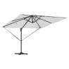 Parasol déporté Roma avec des LEDs solaires - Sable - 286 x 285 x 270 cm - Aluminium 