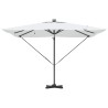 Parasol déporté Roma avec des LEDs solaires - Sable - 286 x 285 x 270 cm - Aluminium 