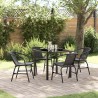 Set de jardin 5 pièces en poly rotin noir 