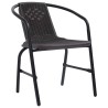 Set de jardin 5 pièces en poly rotin noir 