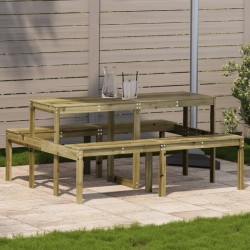 Table de pique-nique 160x134x75 cm bois de pin imprégné 