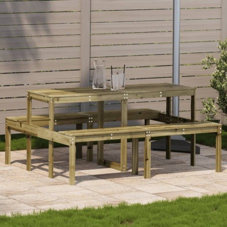 Table de pique-nique 160x134x75 cm bois de pin imprégné 