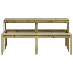 Table de pique-nique 160x134x75 cm bois de pin imprégné 