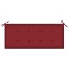 Banc Batavia avec coussin bordeaux 120 cm Bois de teck massif 