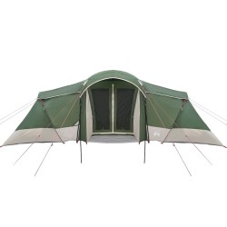 Tente Familiale avec des fenêtres en dôme verte, waterproof, pour 6 personnes. 