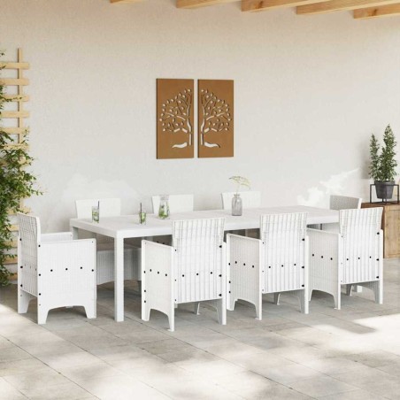 Table de jardin Blanche 250x100x73 cm en aluminium 