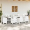 Table de jardin Blanche 250x100x73 cm en aluminium 