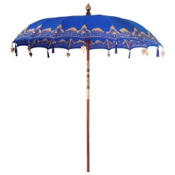 Parasol Autre Bleu x 250 cm Coton et bois massif 