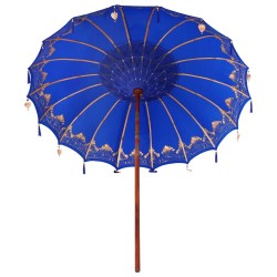 Parasol Autre Bleu x 250 cm Coton et bois massif 