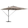 Parasol déporté Roma avec LEDs - Taupe (286 x 285 x 270 cm) - Aluminium 