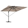 Parasol déporté Roma avec LEDs - Taupe (286 x 285 x 270 cm) - Aluminium 