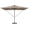 Parasol déporté Roma avec LEDs - Taupe (286 x 285 x 270 cm) - Aluminium 