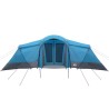 Tente familiale avec fenêtres, dôme bleu, pour 4 personnes et imperméable. 