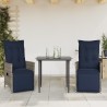 Lot de 2 chaises de jardin inclinables avec coussins en résine tressée grise 