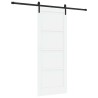 Porte coulissante avec quincaillerie blanche 83x211 cm en bois massif de pin 