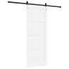 Porte coulissante avec quincaillerie blanche 83x211 cm en bois massif de pin 
