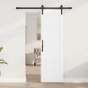 Porte Coulissante avec Set de Quincaillerie Blanche 61x198.5 cm Bois de Pin Massif 