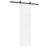 Porte Coulissante avec Set de Quincaillerie Blanche 61x198.5 cm Bois de Pin Massif 