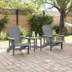 Chaises Adirondack 2 pcs Gris clair 74x82x90 cm HDPE 