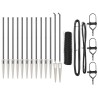 Jeu de Poteaux de Clôture Gris 1 x 25 m 