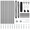 Jeu de Poteaux de Clôture Gris 1 x 25 m 