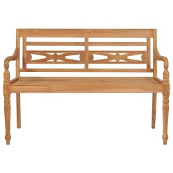 Banc Batavia avec coussin taupe 120 cm Bois de teck massif 