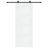 Porte coulissante avec quincaillerie blanche 93x232 cm en bois massif de pin 